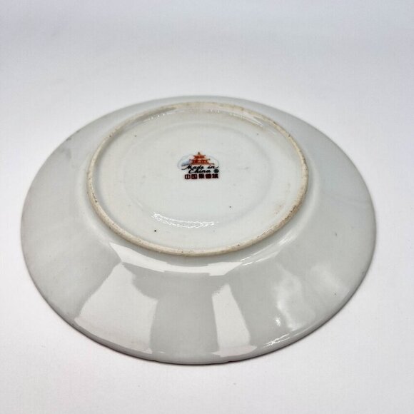 Vintage Floral China Saucer Plate Pink Roses Gold Rim - Picture 6 of 10